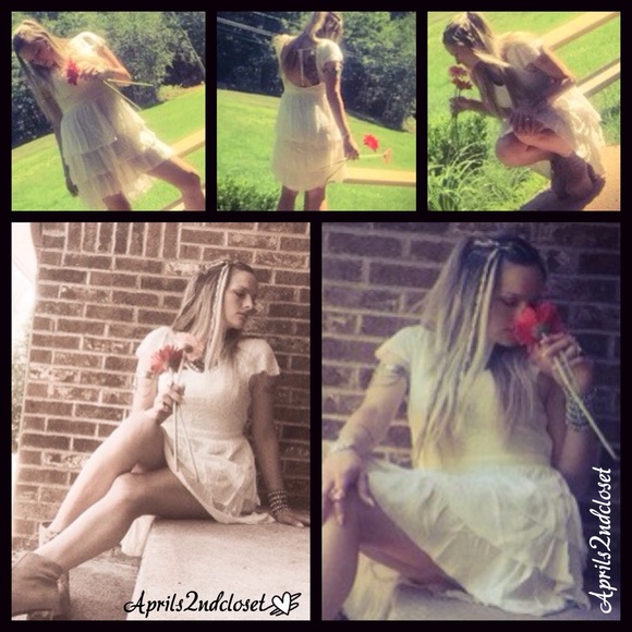 FREE PEOPLE White Ruffled Tiered Dress - Picture 3 of 7