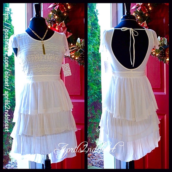 FREE PEOPLE White Ruffled Tiered Dress - Picture 2 of 7