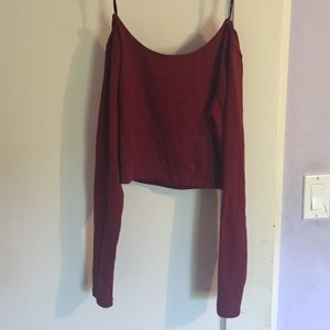 Forever 21 burgundy long sleeve crop top