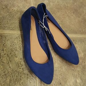 Blue suede Old Navy flats