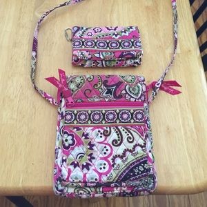 Vera Bradley cross over bag and wallet