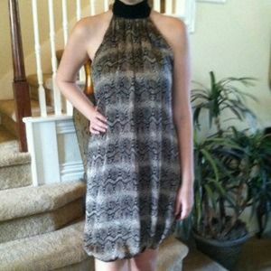 Snake print halter dress