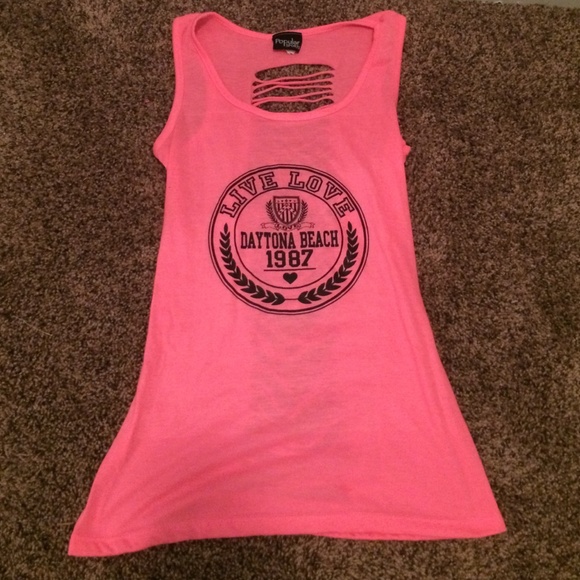 Daytona beach tank top with ripped back