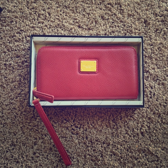Red with gold embellishment wristlet/wallet