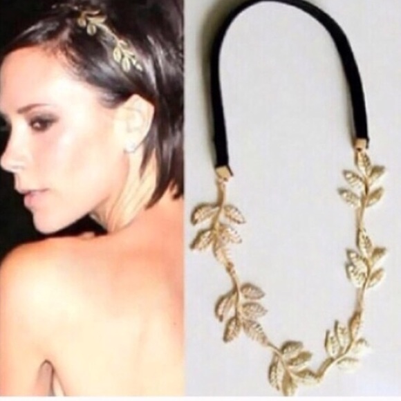 🎉️HOST PICK🎉 golden boho leaf elastic headband - Picture 3 of 4