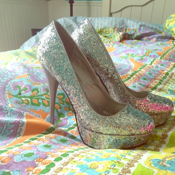 Charlotte Russe silver sequin pumps