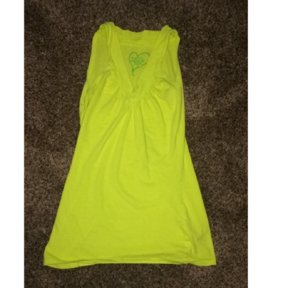Line green v-neck tank top