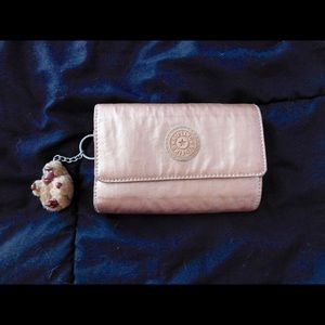 Gold Beige Trifold Kipling Wallet