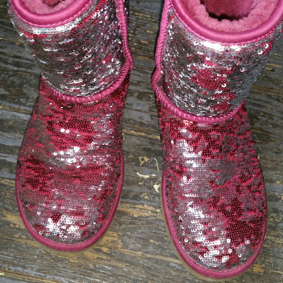 Pink Sequined Ugg boots size 6