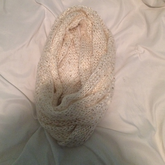 White sparkly cozy scarf