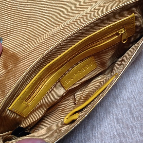 Express Yellow/Gold Clutch/Wristlet w/ Rhinestones - Picture 4 of 4