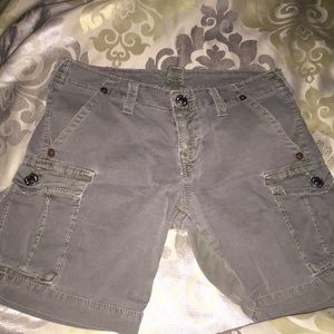 True Religion Army Green Cargo Shorts.
