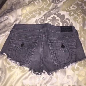 Distressed True Religion Short Shorts