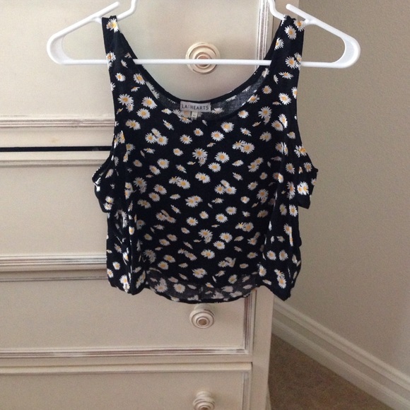 LA hearts daisy tank w/ side cutouts