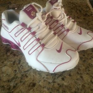 White and purple Nike Shox