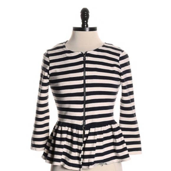 TRF by Zara striped peplum "sweater" blouse