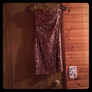 Gold sequin dress