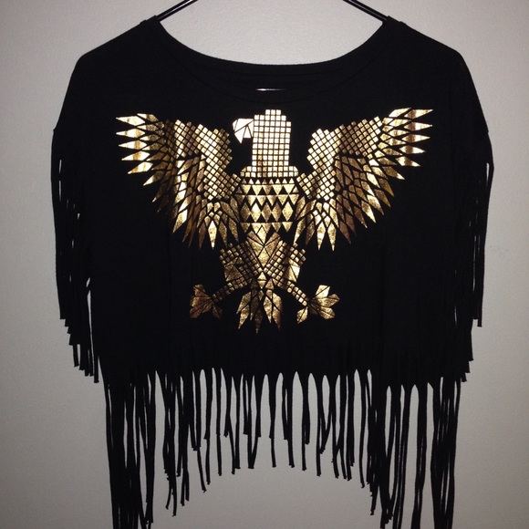 Fringed Eagle Crop Top - Picture 2 of 2