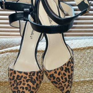 Black and leopard printed Heels