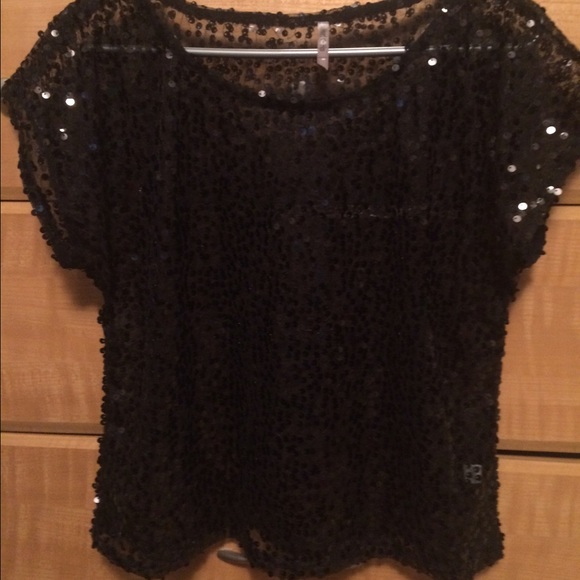 Sequin Sheer Top