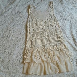 LF off-white crochet dress