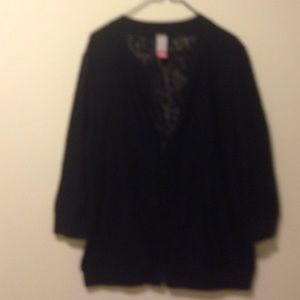 See through black lace jackket