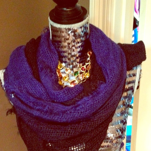 Blue and Black Scarf