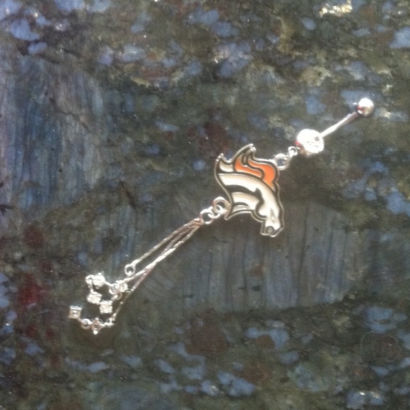 Broncos belly button ring