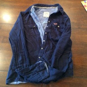 Hollister navy flannel