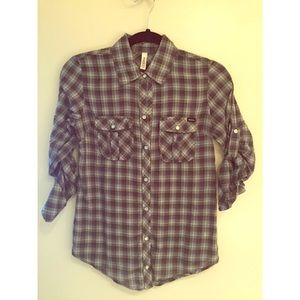 Plaid Women's RVCA Button Down Shirt
