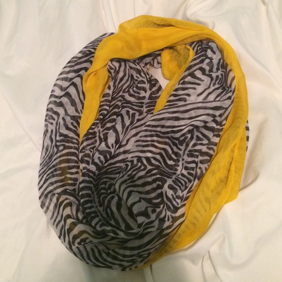 Yellow and zebra print scarf