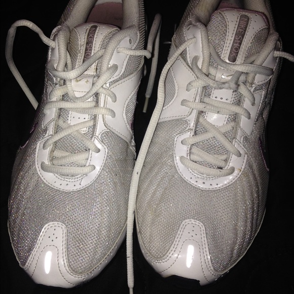 SOLD Baby pink and white sparkly Nike shocks