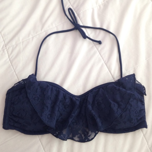 navy blue hollister swimsuit top