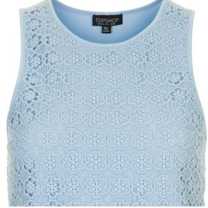 NWOT Topshop Floral Crochet Shell Top
