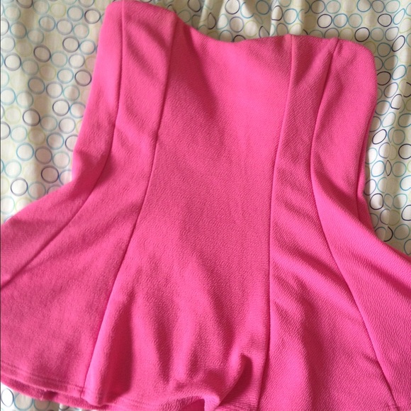 Strapless peplum top