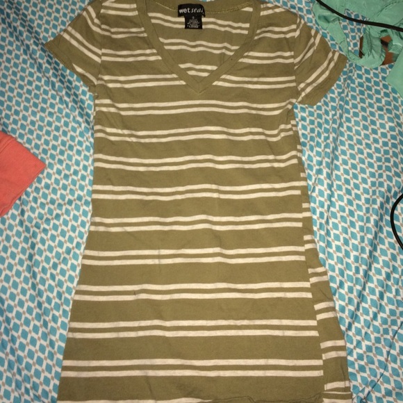 Wet seal green stripped t-shirt