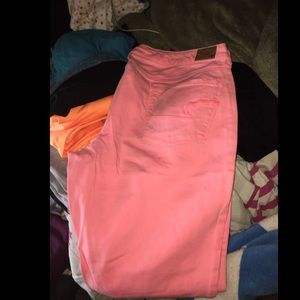 Hot pink American Eagle jeans