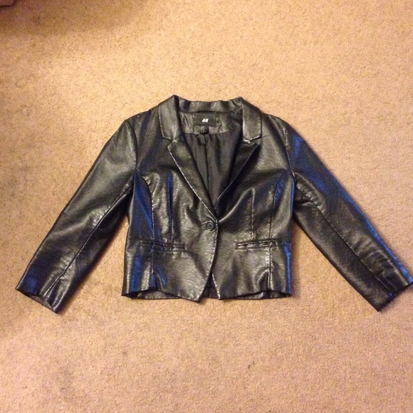 Imitation leather jacket.