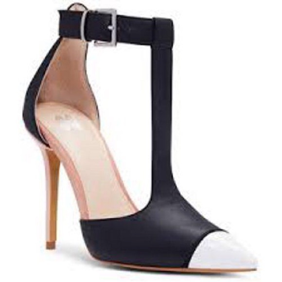 VICTORIA'S SECRET POINTED T-STRAP, CAP TOE SHOES