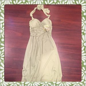 Green halter with flower dress