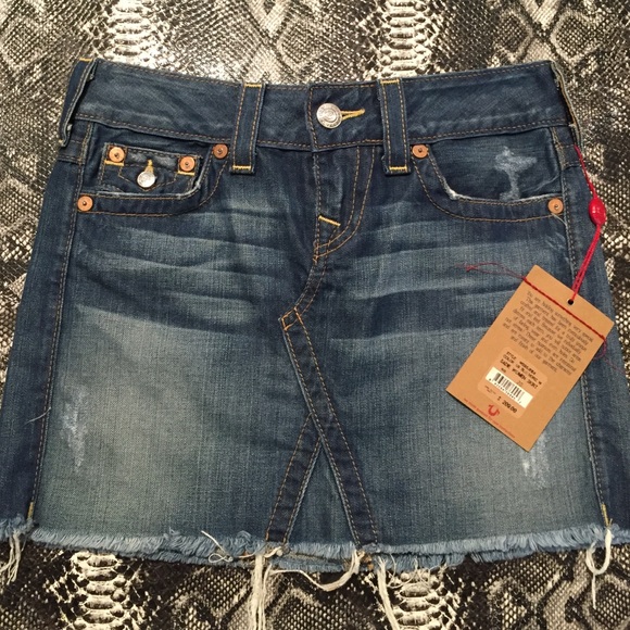 Authentic True Religion denim mini skirt - Picture 1 of 3
