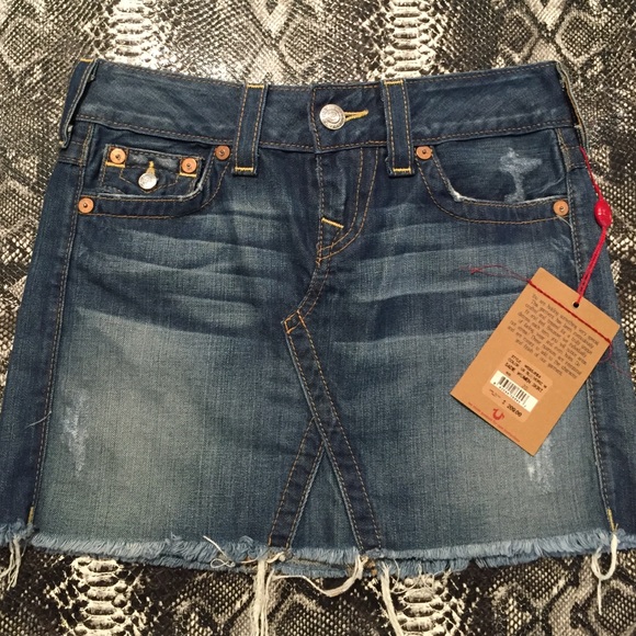 True Religion | Skirts | Authentic True Religion Denim Mini Skirt ...