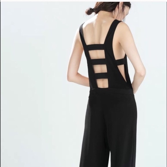 ZARA black open back jumpsuit