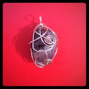 Amethyst Sterling Silver Wire Wrapped Pendant