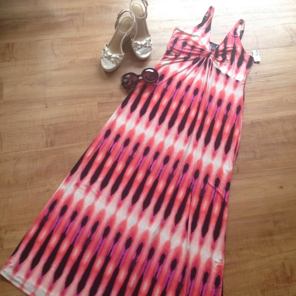 Summer Travel Printed Maxi Dress NWT Jersey - Picture 4 of 8