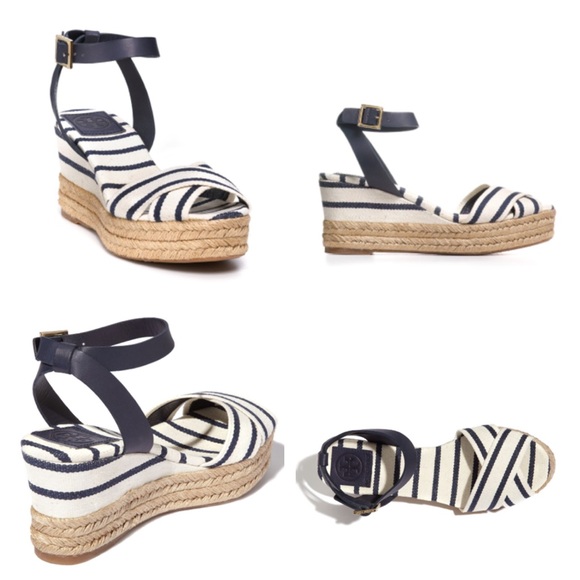 SOLD Blue Espadrilles Karissa Mid Wedge
