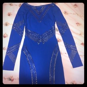 BEBE studded long sleeve dress
