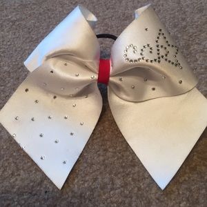 White and Red Rhinestoned Bow❤️