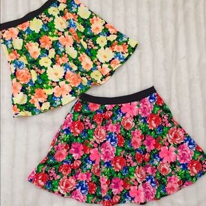BUNDLE!! 2 floral mini flair skirts Sz S BUNDLE!! 2 floral mini flair skirts Sz S