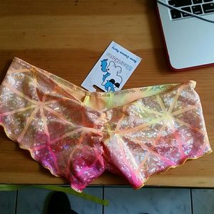 Pink yellow orange rave shorts